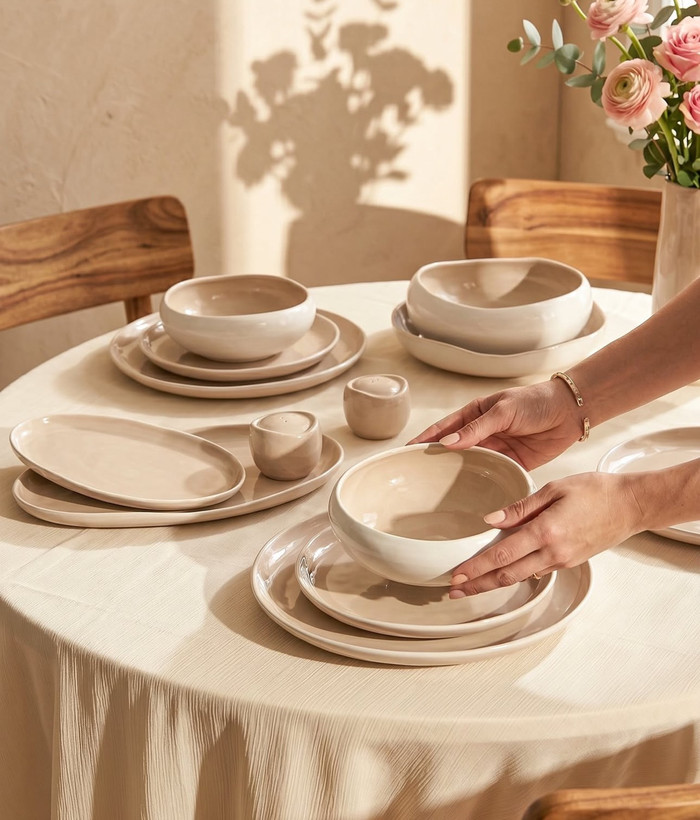 سرویس چینی 6 نفره 29 پارچه روما بژ
