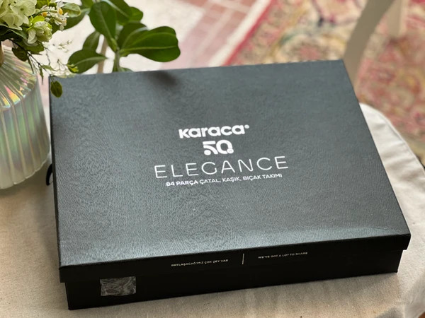 سرویس قاشق چنگال کاراجا 84 پارچه 12 نفره مدل Elegance Gold