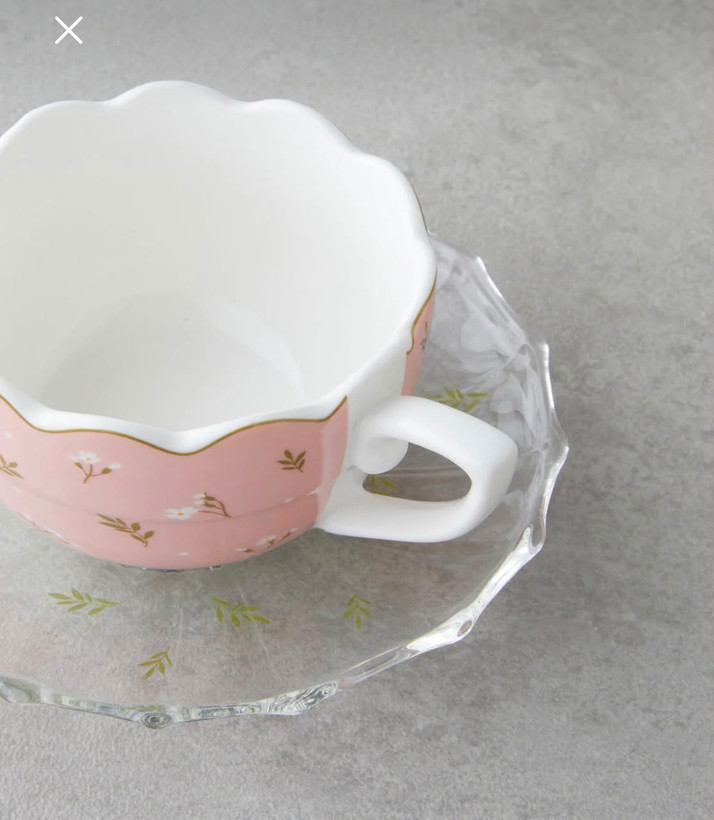 ست فنجان قهوه ۴ پارچه انگلیش هوم مدل Purepetal New Bone China با نعلبکی شیشهای