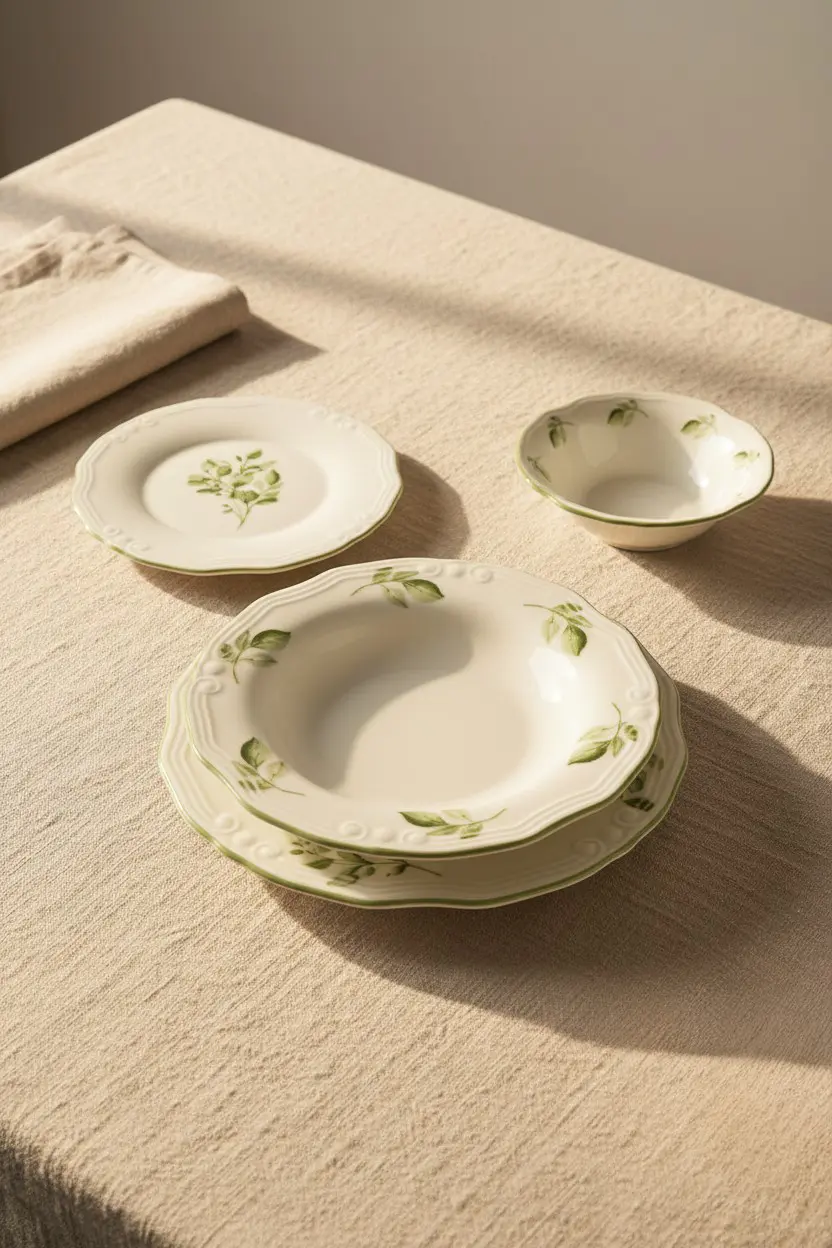 سرویس چینی غذاخوری ترک 6 نفره 24 پارچه Leaf