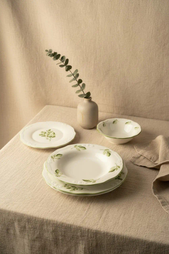 سرویس چینی غذاخوری ترک 6 نفره 24 پارچه Leaf