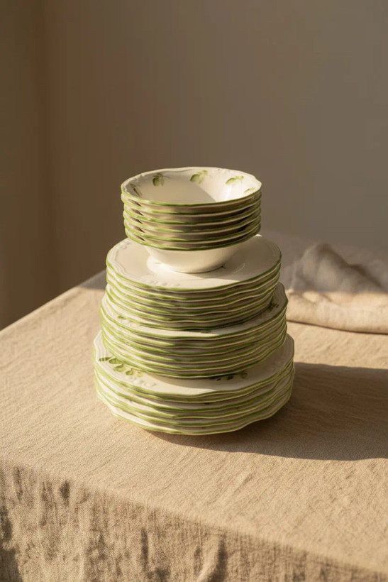 سرویس چینی غذاخوری ترک 6 نفره 24 پارچه Leaf