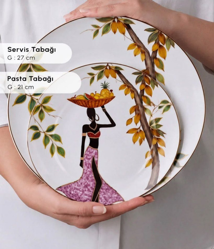 سرویس غذاخوری ۲۴ پارچه کاراجا مدل Elegance Bone Samira 🇹🇷
